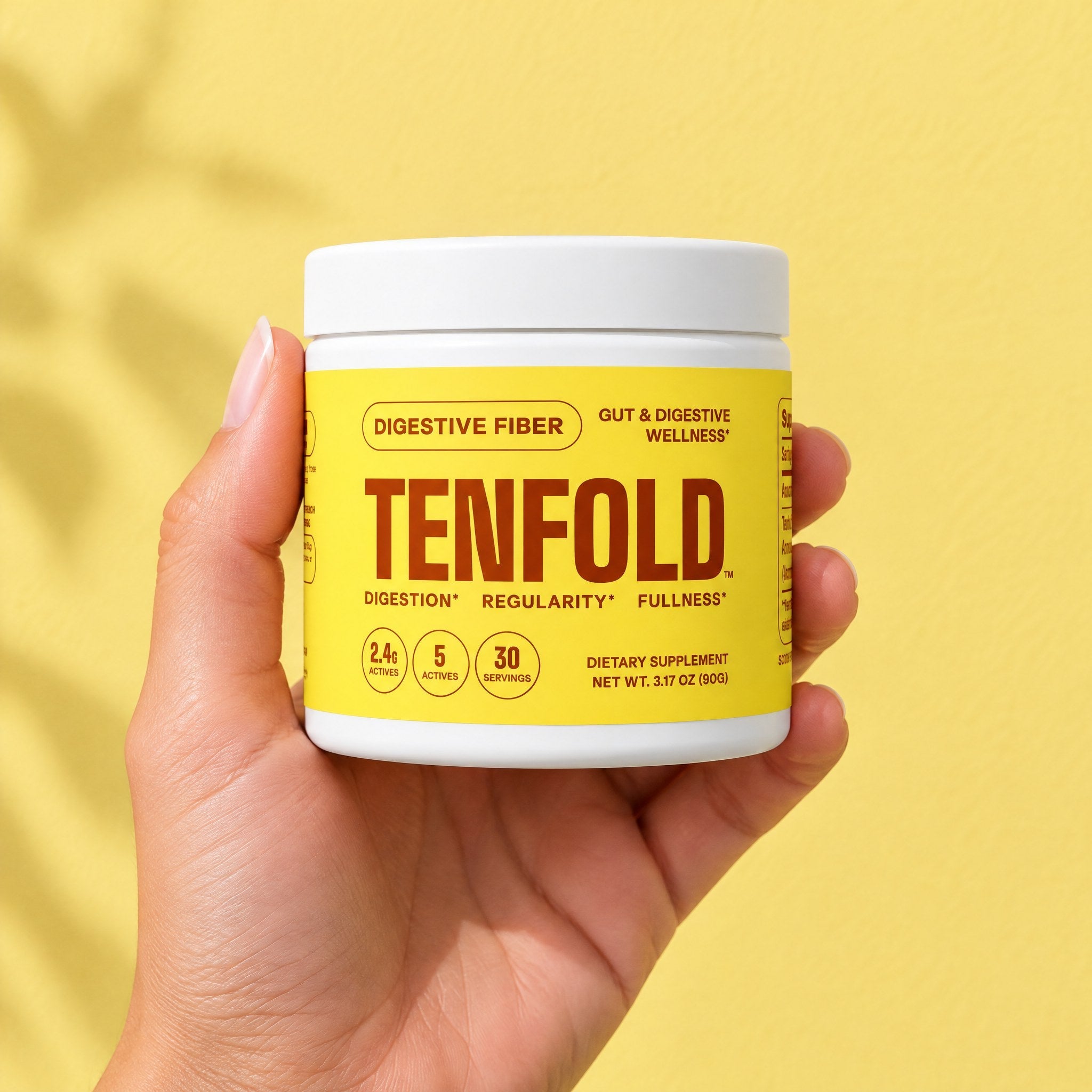 Hand holding Tenfold tub